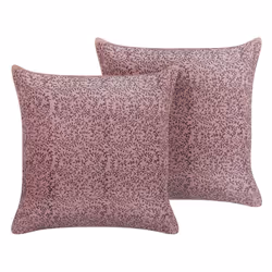 Set of 2 Velvet Cushions Floral Motif 45 x 45 cm Pink ROMNEYA