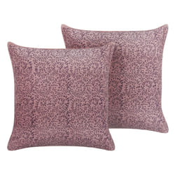 Set of 2 Velvet Cushions Floral Motif 45 x 45 cm Pink ROMNEYA
