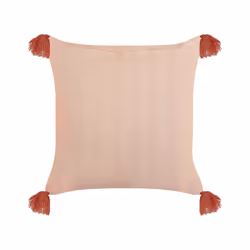 Velvet Cushion Floral Motif with Tassels 45 x 45 cm Pink RUMHORA