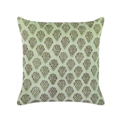 Velvet Cushion Floral Motif 45 x 45 cm Green RUNGIA