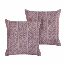 Set of 2 Velvet Cushions Geometric Pattern 45 x 45 cm Pink SILYBUM