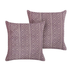 Set of 2 Velvet Cushions Geometric Pattern 45 x 45 cm Pink SILYBUM