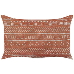 Cotton Cushion Geometric Pattern 35 x 55 cm Orange ORLAYA