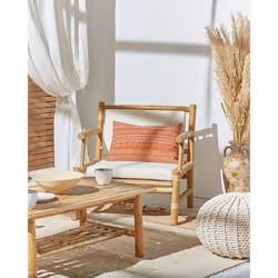 Cotton Cushion Geometric Pattern 35 x 55 cm Orange ORLAYA