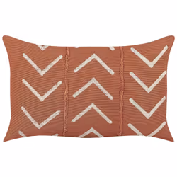 Cotton Cushion Geometric Pattern 35 x 55 cm Orange ALBIUM