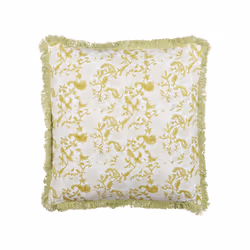 Cotton Cushion Flower Pattern 45x45 cm Green and White FILIX