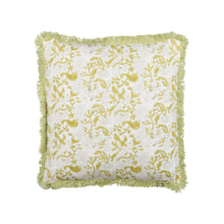 Cotton Cushion Flower Pattern 45x45 cm Green and White FILIX