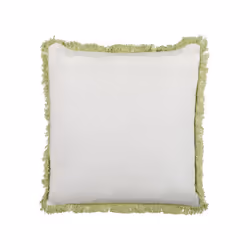 Cotton Cushion Flower Pattern 45x45 cm Green and White FILIX
