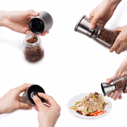 Deiss PRO Salt and Pepper Mill Set - Salt and Pepper Grinders with Adjustable Ceramic Rotor - Compact & Elegant Design