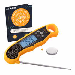 Deiss PRO Digital Meat Thermometer - Ultra Fast Precise Readings with Backlight Display - Perfect Food Thermometer for Beef, ...