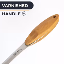 Deiss PRO Metal Spatula with Wooden Handle - Slotted Turner for BBQ - Perfect for Grilling, Turning Meat, Mixing Scrambled Eggs, Flipping Burgers