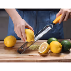 Deiss PRO Citrus Zester & Cheese Grater - Parmesan Cheese, Lemon, Chocolate, Vegetables, Fruits - Razor-Sharp Wide Stainless Steel Blade