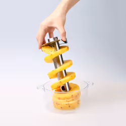 Deiss PRO Pineapple Corer - 2 in 1 Stainless Steel Pineapple Cutter & Corer - Makes Perfect Pineapple Rings and Pineapple Cubes Without a Mess