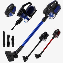 AREBOS cordless vacuum cleaner | 2-in-1 hand and floor | 2 powerful suction modes | Bagless |up to 55 minutes |wall charging station| Blue