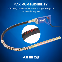 AREBOS Concrete vibrator 800 W, 2 m - vibrator bottle hand vibrator internal vibrator bottle vibrator