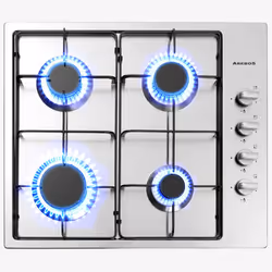 AREBOS gas hob 4 burners | stainless steel | incl. pot rack & ignition fuse