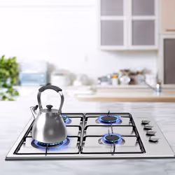 AREBOS gas hob 4 burners | stainless steel | incl. pot rack & ignition fuse