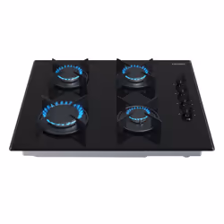 AREBOS gas hob 4 burners | glass ceramic | incl. pot holder & ignition fuse