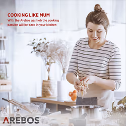 AREBOS gas hob 5 burners glass ceramic gas cooker built-in cooker natural gas