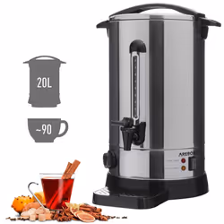 AREBOS Electric Catering Hot Drink Dispenser Mulled Wine Dispenser with Timer and Thermostat stainless steel 20 L