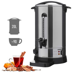 AREBOS Electric Catering Hot Drink Dispenser Mulled Wine Dispenser with Timer and Thermostat stainless steel 20 L