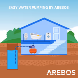 AREBOS Domestic Waterworks Garden Pump Water Pump 1200W 3800l/h 48 m