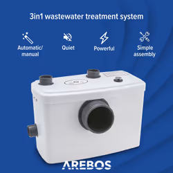 AREBOS  lifting station | wastewater pump | sewage pump | 600 W | for toilet, shower, sink | 100 l/min | white
