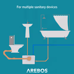AREBOS  lifting station | wastewater pump | sewage pump | 600 W | for toilet, shower, sink | 100 l/min | white