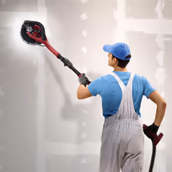 AREBOS Long-Neck Sander | Drywall-Wall-Ceiling Sander | 750 watt, Ã 225 mm | Swivel Head | with LED | Including 6 Sanding Discs and case
