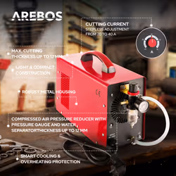 AREBOS IGBT Plasma Cutter Inverter Plasma Cutter Plasma Cutter with Accessories - Welding Machine Electric Welder
