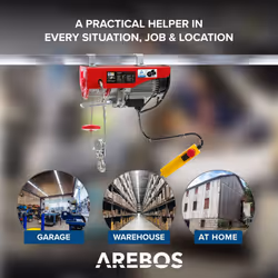 AREBOS Electric Cable Winch Motor Winch Cable Hoist Winch 100-200 kg