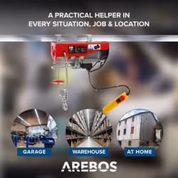 AREBOS Electric Cable Winch Motor Winch Cable Hoist Winch 200-400 kg