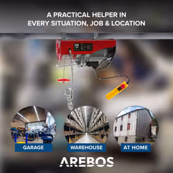 AREBOS Electric Cable Winch Motor Winch Cable Hoist Winch 400-800kg