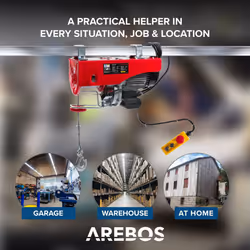 AREBOS Electric Cable Winch Motor Winch Cable Hoist Winch 500-1000 kg