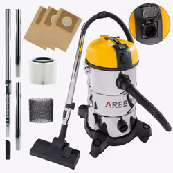 AREBOS Industrial Vacuum Cleaner 5-in-1 Wet and Dry Vacuum Cleaner 1300 W Ash /Fireplace / Grill with and without Bag Bagles ...