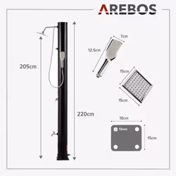 Arebos AR-HE-SDP-BA shower system Black