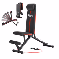 KM-Fit Folding Weight Bench Multifunction Training Fitness Ab Trainer 400 kg