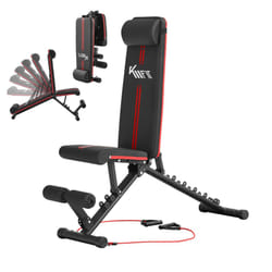 KM-Fit Folding Weight Bench Multifunction Training Fitness Ab Trainer 400 kg