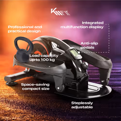 KM Fit Leg Trainer with LCD Display&APP | Exercise Bike | Mini Elliptical Trainer | Crosstrainer for Home and Office | Up to 100kg | SilentBelt System