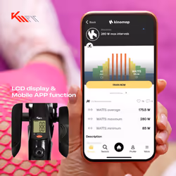 KM Fit Leg Trainer with LCD Display&APP | Exercise Bike | Mini Elliptical Trainer | Crosstrainer for Home and Office | Up to 100kg | SilentBelt System