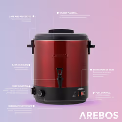 AREBOS Automatic Preserving Cooker 28 L Mulled Wine Cooker Hot Drinks Dispenser 1800W