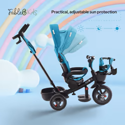 FableKids Tricycle 5in1 Kids Tricycle Children Handlebar Bicycle Baby Stroller-Noemi-Turquoise