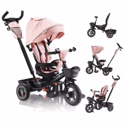 FableKids Tricycle 5in1 Kids Tricycle Children Handlebar Bicycle Baby Stroller-Noemi-Pink