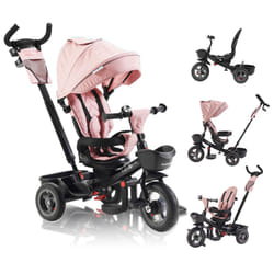 FableKids Tricycle 5in1 Kids Tricycle Children Handlebar Bicycle Baby Stroller-Noemi-Pink