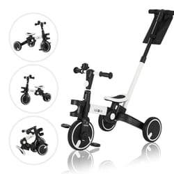 FableKids Tricycle 7in1 Children's Tricycle Running Wheel Learning Wheel Kids Handlebar Bicycle Emma White