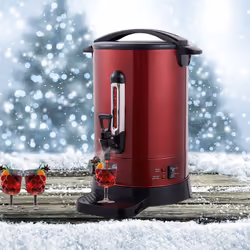 AREBOS Catering Urn | Mulled Wine Cooker 950W Hot Drink Dispenser 6.8L with Drip Tray, Outlet Tap, Thermostat and Overheating Protection 30-110 C Red