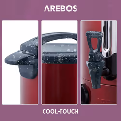AREBOS Catering Urn | Mulled Wine Cooker 950W Hot Drink Dispenser 8.8L with Drip Tray, Outlet Tap, Thermostat and Overheating