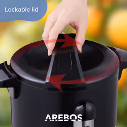 AREBOS Catering Urn | Mulled Wine Cooker 950 W | Hot Drink Dispenser 8.8 L with Drip Tray | Outlet Tap | Thermostat and Overheating Protection | Black
