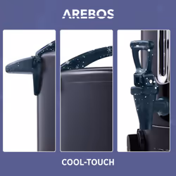 AREBOS Catering Urn | Mulled Wine Cooker 1650 W | Hot Drink Dispenser 20 L with Drip Tray | Outlet Tap | Thermostat and Overheating Protection | Black