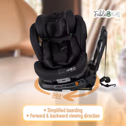 FableKids child car seat with Isofix | 360Â° rotatable | child seat i-Size 40 -150 cm | 5-point safety harness | 8-way adjustable headrest | Black